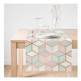 Realhomes Geometrik Desenli 3D Özel Tasarımlı Modern Özel Tasarım Süet Runner