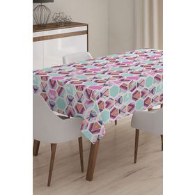 RealHomes Geometrik Desenli Dijital Baskılı 3D 120x140 cm Masa Örtüsü