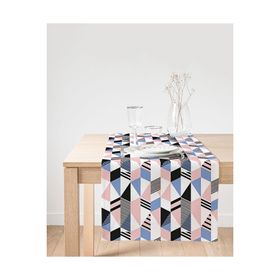 Realhomes Geometrik Desenli Dijital Baskılı Modern Süet Runner