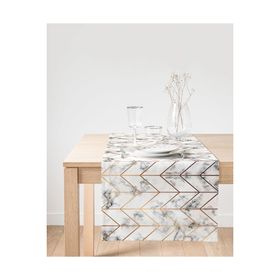 Realhomes Geometrik Desenli Mermer Zeminli Modern Özel Tasarım Süet Runner