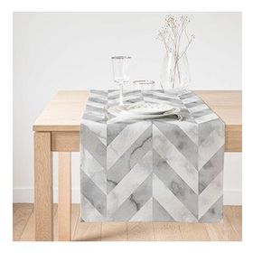 Realhomes Geometrik Desenli Mermer Zeminli Modern Özel Tasarım Süet Runner