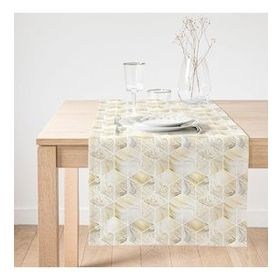 Realhomes Geometrik Mermer Zeminli Modern Süet Runner