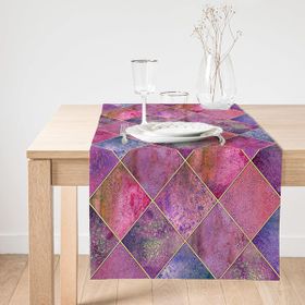 Realhomes Geometrik Pudra Renkler Modern Tasarımlı Dekoratif Özel Tasarım Süet Runner