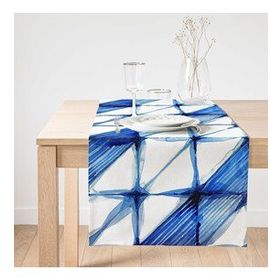 Realhomes Geometrik Sulu Boyalı Dijital Baskılı Dekoratif Süet Runner