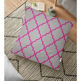 RealHomes Gri Zemin Ogea Desenli Modern Dijital 70x70 cm Yer Minderi