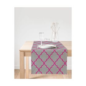 Realhomes Gri Zemin Ogea Desenli Modern Dijital Süet Runner