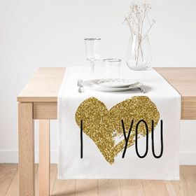 Realhomes I Love You Aşk Temalı Dijital Baskılı Modern Süet Runner