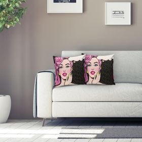 RealHomes K05 Pop Art Retro Dijital Baskılı Dekoratif Kırlent Kılıfı