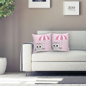 RealHomes K110 Baykuş Desenli Dijital Baskılı Dekoratif Yastık Kırlent Kılıfı