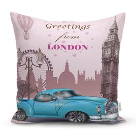 RealHomes K156 London Car Dijital Baskılı Dekoratif Yastık Kırlent Kılıfı