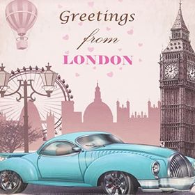 RealHomes K156 London Car Dijital Baskılı Dekoratif Yastık Kırlent Kılıfı