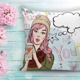 RealHomes K162 Pop Art Desenli Dijital Baskılı Modern Kırlent Kılıfı