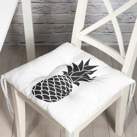 RealHomes K2027 Siyah Beyaz Ananas Baskılı Dekoratif Kırlent Kılıfı