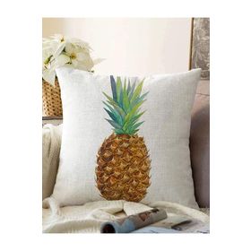 RealHomes K2031 Ananas Desenli Dijital Baskılı Dekoratif Kırlent Kılıfı