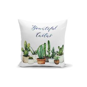 Realhomes K2033 Beatiful Cactus Baskılı Dijital Yastık Kırlent Kılıfı