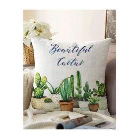 Realhomes K2033 Beatiful Cactus Baskılı Dijital Yastık Kırlent Kılıfı