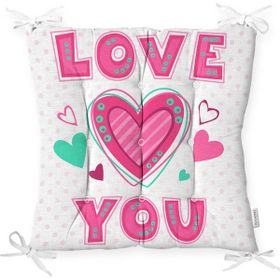 RealHomes K2083 Puanlı Love You Baskıılı Dijital Baskılı Kırlent Kılıfı