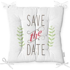 RealHomes K2091 Save The Date Başaklı Dijital Baskılı Kırlent Kılıfı