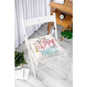 RealHomes K2108 Happy Prıncess Yazı Desenli Dijital Baskılı Modern Kırlent Kılıfı