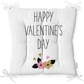 RealHomes K2126 Happy Valentınes Day Yazılı Dijital Baskılı Kırlent Kılıfı