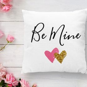 RealHomes K2129 Be Mine Kalp Desenli Dijital Baskılı Modern Kırlent Kılıfı