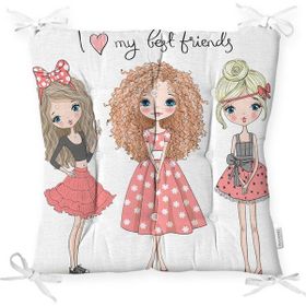 RealHomes K2183 Best Friends Temalı Dijital Baskılı Modern Kırlent Kılıfı
