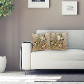RealHomes K22 Saka Kuşlu Dijital Baskılı Dekoratif Kırlent Kılıfı