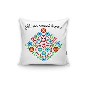RealHomes K2279 Home Sweet Home Yazılı Dijital Baskılı Modern Kırlent Kılıfı