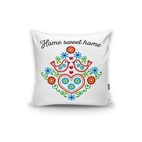 RealHomes K2279 Home Sweet Home Yazılı Dijital Baskılı Modern Kırlent Kılıfı