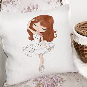 RealHomes K2326 Fashion Girl Desenli Dekoratif Kırlent Kılıfı
