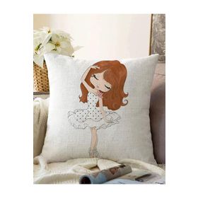RealHomes K2326 Fashion Girl Desenli Dekoratif Kırlent Kılıfı