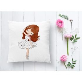 Realhomes K2326 Fashion Girl Desenli Dekoratif Yastık Kırlent Kılıfı