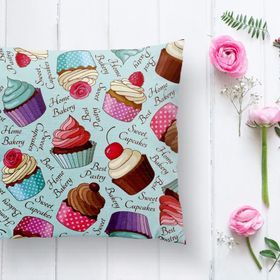 RealHomes K2340 Cupcake Desenli Dijital Kırlent Kılıfı