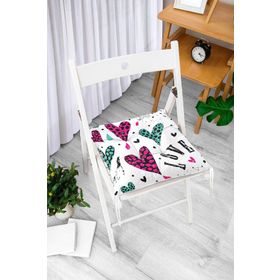 RealHomes K2355 Kalpli Love Desenli Dekoratif Kırlent Kılıfı