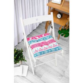 RealHomes K2357 Mavi Pembe Etnik Desenli Dekoratif Kırlent Kılıfı