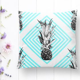 RealHomes K2358 Geometrik Ananas Desenli Dkeoratif Kırlent Kılıfı