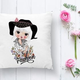 RealHomes K2368 Fashion Girl Dijital Baskılı Kırlent Kılıfı