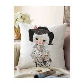 RealHomes K2368 Fashion Girl Dijital Baskılı Kırlent Kılıfı