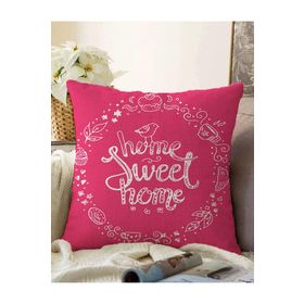 RealHomes K239 Home Sweet Home Dijital Baskılı Dekoratif Kırlent Kılıfı
