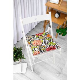RealHomes K2402 Zigzag Elmas Desenli Zambak Motifli Dekoratif Kırlent Kılıfı
