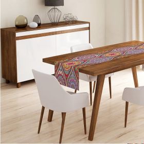 RealHomes K2403 Sarmal Daire Desenli Çini Motifli Dijital Baskılı Kırlent Kılıfı