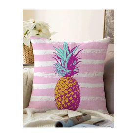 RealHomes K2437 Canlı Ananas Motifli Dijital Baskılı Kırlent Kılıfı