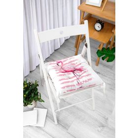 RealHomes K2464 Pudra Çizgi Desenli Flamingo Baskılı Dekoratif Kırlent Kılıfı