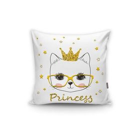 Realhomes K2471 Princess Kedi Motifli Modern Dijital Baskılı Yastık Kılıfı