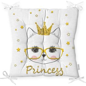 Realhomes K2471 Princess Kedi Motifli Modern Dijital Baskılı Yastık Kılıfı