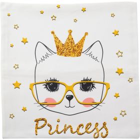 Realhomes K2471 Princess Kedi Motifli Modern Dijital Baskılı Yastık Kılıfı