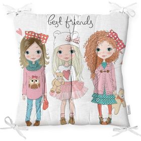 RealHomes K2476 Best Friends Motifli Dekoratif Kırlent Kılıfı