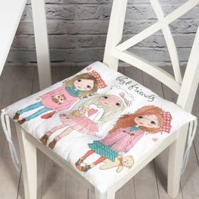 RealHomes K2476 Best Friends Motifli Dekoratif Kırlent Kılıfı