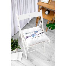 RealHomes K2486 Mavi Ok Çizimli Çiçek Desenli Dekoratif Kırlent Kılıfı