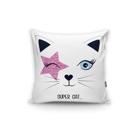 Realhomes K2491 Super Cat Motifli Modern Dijital Baskılı Yastık Kılıfı